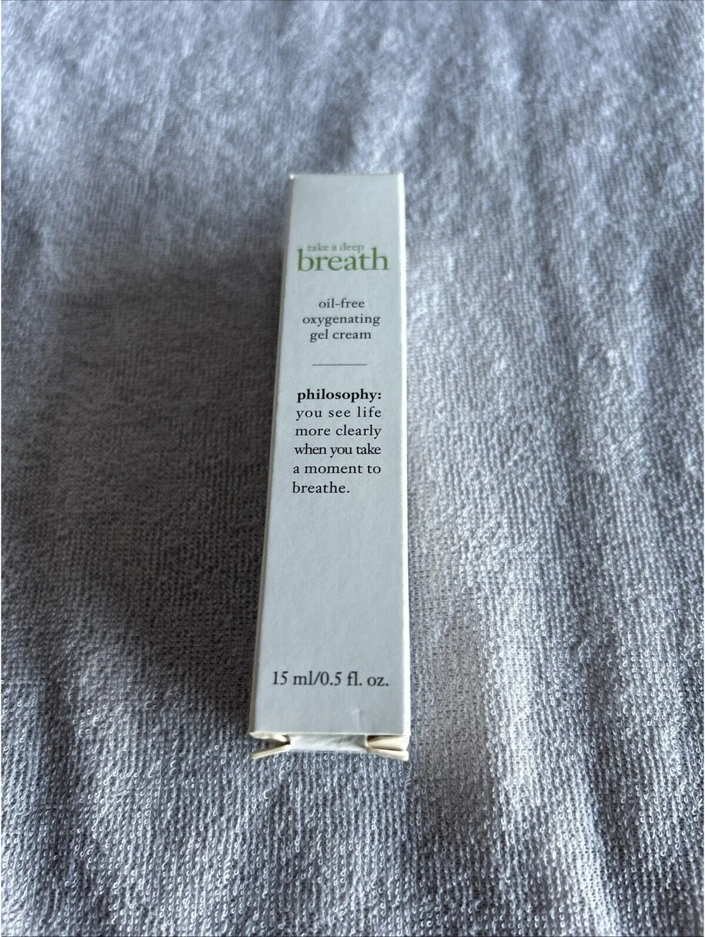 philosophy take a deep breath oxygenating gel cream new in box 0.5 oz